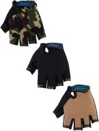 kids half finger sport gloves: 3 pairs non-slip gel gloves for cycling, riding, and biking логотип