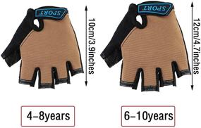 img 2 attached to Kids Half Finger Sport Gloves: 3 Pairs Non-Slip Gel Gloves for Cycling, Riding, and Biking