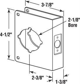 img 1 attached to 🔒 Defender Security U 9553 Lock &amp; Door Reinforcer, Stainless Steel, Recessed, 2-1/8 in. x 2-3/8 in. x 1-3/4 in.