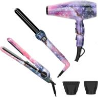 💇 parwin pro beauty hair styling set - professional hair dryer, titanium curling iron, anti-static hair straightener - pack of 3 for all hair types: 1875w, negative ionic technology logo