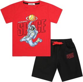 img 4 attached to 👕 Organic Drawstring Boys' Clothing Sets: Stylish and Creative Two-Piece Outfits