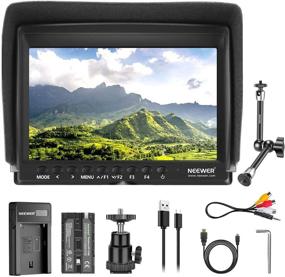img 4 attached to Neewer F100 7 Inch Camera Field Monitor HD Video Assist with 4K HDMI Input and 1080p Resolution – Includes 2600mAh Li-ion Battery and 11” Magic Arm for DSLR Cameras, Stabilizer, Film Video Making Rig