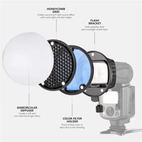 img 2 attached to Neewer Camera Flash Head Kit: Versatile Bracket, Filters, Honeycomb, 📸 and More - Compatible with Neewer Speedlites and Q3 AD200 Flash Strobe