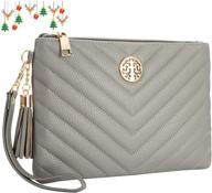 👛 large capacity women's wristlet wallet purse with tassel zipper by heaye logo