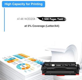 img 3 attached to TRUE IMAGE Compatible Toner Cartridge for HP 414X W2020X 414A W2020A - Fits MFP M479fdw M479dn M454dw M454dn M454 M479dw Printer, No Chip, Black, 1-Pack