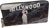 👛 marilyn monroe black fabric large woman wallet wristlet: double zipper smartphone wristlet purse signature wallet (color 4) logo