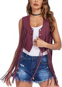 img 4 attached to Beyove Tassels Sleeveless Outwear Layering Women's Clothing