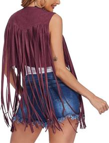 img 2 attached to Beyove Tassels Sleeveless Outwear Layering Women's Clothing