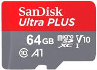 💾 sandisk ultra plus 64gb microsdxc uhs-i card with adapter - high-speed 100mb/s, class 10 u1, a1 for enhanced performance logo