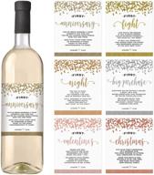 wine bottle labels for wedding firsts: waterproof set of 6 labels, perfect wedding gift for marriage milestones логотип