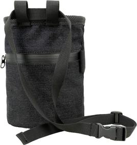 img 2 attached to 🧗 FURST Denim Chalk Bag for Rock Climbing, Bouldering, Gym, Crossfit, Lifting with Zippered Pocket and Brush Loop