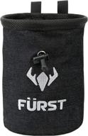 🧗 furst denim chalk bag for rock climbing, bouldering, gym, crossfit, lifting with zippered pocket and brush loop logo