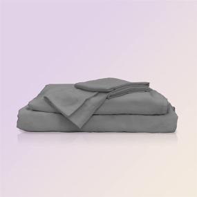 img 4 attached to 🌿 All-Season Eucalyptus Lyocell Sheet Set by Sheets & Giggles - Responsibly Made, Naturally Cooling, Super Soft, Moisture-Wicking, Chemical-Free - Queen Size, Grey