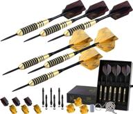 🎯 cc-exquisite professional darts set - versatile customizable configuration with 6 steel tip darts in 20g/24g, 12 aluminum shafts in 35/48mm, 12 o-rings, 12 flights in standard/slim, dart tool, dart sharpener, and case logo