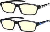 enhanced computer reading glasses - reduce eyestrain & block blue light for men and women, perfect for screens and sports logo