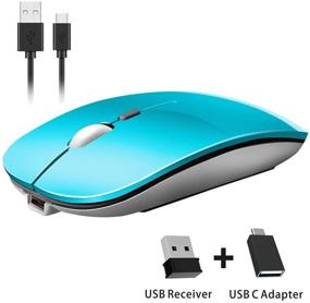 img 1 attached to 💙 Компактная беспроводная мышь Q5 Slim: Ультратонкая, бесшумная и совместимая с ПК/ноутбуком/рабочим столом (синий)