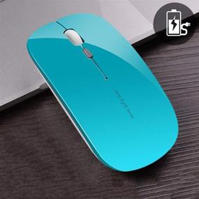 img 4 attached to 💙 Компактная беспроводная мышь Q5 Slim: Ультратонкая, бесшумная и совместимая с ПК/ноутбуком/рабочим столом (синий)