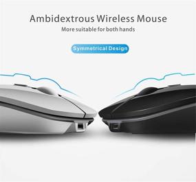 img 2 attached to 💙 Компактная беспроводная мышь Q5 Slim: Ультратонкая, бесшумная и совместимая с ПК/ноутбуком/рабочим столом (синий)