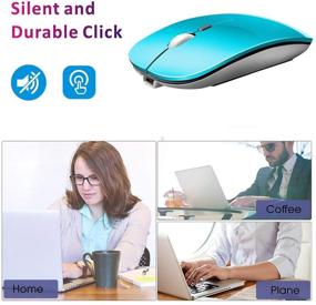 img 3 attached to 💙 Компактная беспроводная мышь Q5 Slim: Ультратонкая, бесшумная и совместимая с ПК/ноутбуком/рабочим столом (синий)
