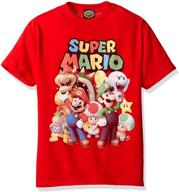 👾 fun and stylish nintendo boys' super mario groupage graphic t-shirt logo