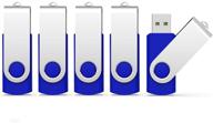 💾 5-pack 32g usb flash drive set - k&zz thumb drives memory stick with blue colors for digital data storage and easy portability logo