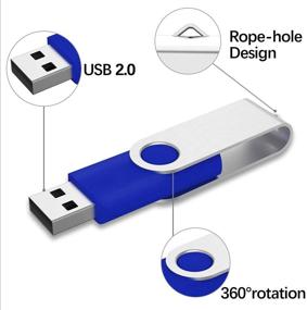 img 1 attached to 💾 5-Пак 32Гб USB флешек - набор флешек K&ZZ Thumb Drives Memory Stick с синими цветами для хранения цифровых данных и легкой переносимости