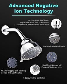 img 1 attached to 🚿 Enhance Your Shower Experience with High Pressure 4 Inch Rain Shower Head - Easy Installation, Automatic Cleaning, 5 Spray Settings, and Water Savings (2.5 GPM)