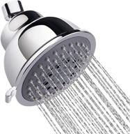 🚿 enhance your shower experience with high pressure 4 inch rain shower head - easy installation, automatic cleaning, 5 spray settings, and water savings (2.5 gpm) logo