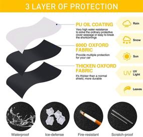 img 1 attached to 🌞 Premium 600D Car Windshield Sun Shade Visor Protector | 4-Layer Protection Against Sun, Snow, Ice, and Debris | Universal Fit for Cars, Trucks, Vans, and SUVs