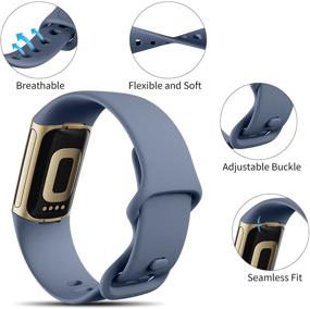 img 3 attached to 🏋️ 4 Пакеты бандажей Nofeda, совместимые с Fitbit Charge 5 - водонепроницаемые силиконовые запасные браслеты для мужчин и женщин