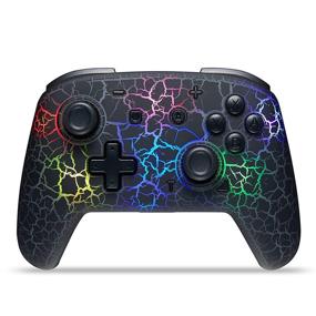 img 4 attached to 🎮 Wireless Switch Pro Controller for Switch/Switch Lite/Switch OLED, 8 Colors LED Adjustable Remote Gamepad with Unique Crack/Turbo/Motion Control - Black