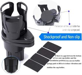 img 2 attached to 🚗 NSTART Universal Car Cup Holder Expander Adapter - 2 in 1 Dual Cup Mount Extender Organizer for Vehicles with 360°Rotating Adjustable Base - Holds Most 17oz to 20oz Coffee Drinks Bottles