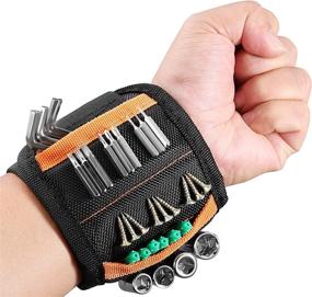 img 4 attached to 🧲 Magnetic Wristband with 15 Strong Magnets - Perfect Tool Gift for Holding Screws, Nails, and Drill Bits - Ideal DIY Tool Belt Accessory for Carpenters