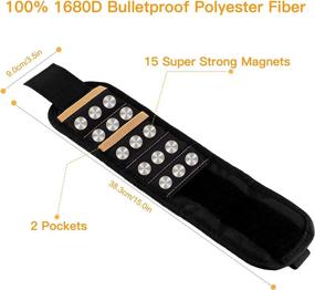 img 2 attached to 🧲 Magnetic Wristband with 15 Strong Magnets - Perfect Tool Gift for Holding Screws, Nails, and Drill Bits - Ideal DIY Tool Belt Accessory for Carpenters