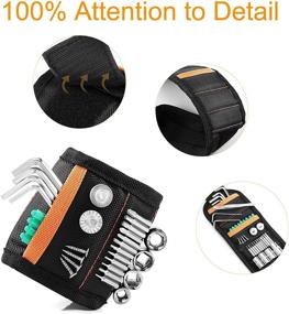 img 1 attached to 🧲 Magnetic Wristband with 15 Strong Magnets - Perfect Tool Gift for Holding Screws, Nails, and Drill Bits - Ideal DIY Tool Belt Accessory for Carpenters