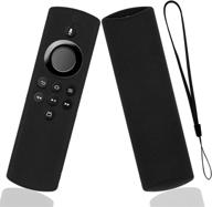 📺 premium silicone remote cover for tv stick lite control 2020 - protects and enhances with lanyard - black skin case logo