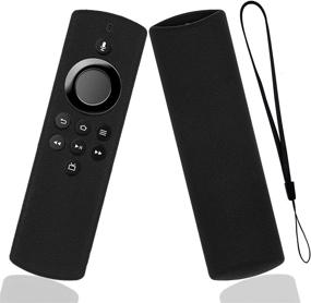 img 4 attached to 📺 Premium Silicone Remote Cover for TV Stick Lite Control 2020 - Protects and Enhances with Lanyard - Black Skin Case