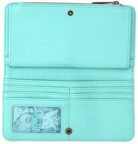 img 2 attached to Chic Loungefly Disney Classics Mint Checkered Flap Wallet - All Over Print Finery for Disney Lovers