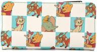 chic loungefly disney classics mint checkered flap wallet - all over print finery for disney lovers logo