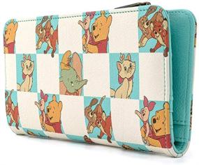 img 3 attached to Chic Loungefly Disney Classics Mint Checkered Flap Wallet - All Over Print Finery for Disney Lovers