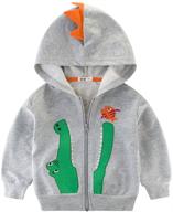 cartoon dinosaur animal zipper packaway jacket for toddler boys - spring autumn hoodies coat, ideal for kids aged 1-7 years logo