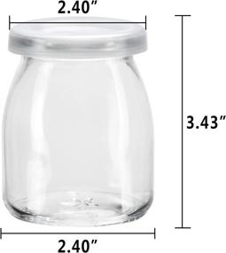 img 3 attached to 🍶 Encheng 7 oz Clear Glass Jars with Lids - Set of 20 | Versatile Glass Yogurt Containers for Milk, Jams, Mousse, and More | Dishwasher Safe | Secure PE Lids | Convenient Twine and Tag Included