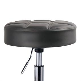 img 1 attached to 🦓 Grey Adjustable Work Medical Stool with Wheels - Leopard Round Rolling Stools