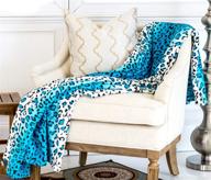 🦓 all-season extra soft warm safari animal print blanket: zebra giraffe, queen/king size, turquoise leopard logo