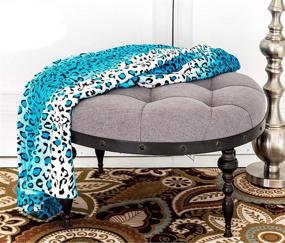 img 1 attached to 🦓 All-Season Extra Soft Warm Safari Animal Print Blanket: Zebra Giraffe, Queen/King Size, Turquoise Leopard