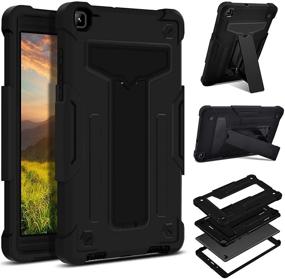 img 4 attached to 📱 Samsung Galaxy Tab A 8.0" 2019 Case - DETUOSI 3-Layers Hybrid Heavy Duty Shockproof Full-Body Armor Protective Cover with Kickstand for Samsung Tab A 8.0 inch (2019) Tablet