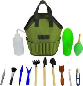img 4 attached to 🌿 Succulent Kit Organizer Bag with Gardening Tools, Mini Terrarium Supplies for Succulent Garden, Heavy Duty Bonsai Planter Set for Indoor Gardening, Fairy Zen Kit with Soil, Fertilizer and Seeds