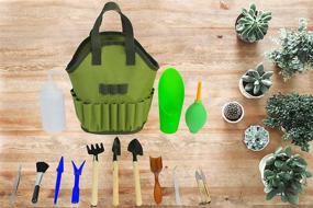 img 2 attached to 🌿 Succulent Kit Organizer Bag with Gardening Tools, Mini Terrarium Supplies for Succulent Garden, Heavy Duty Bonsai Planter Set for Indoor Gardening, Fairy Zen Kit with Soil, Fertilizer and Seeds