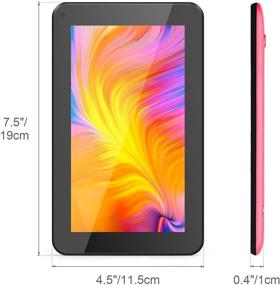 img 2 attached to 📱 Haehne 7 inch Tablet with Android 6.0, Quad Core Processor, 1GB RAM, 16GB Storage, 7-inch IPS Display, Dual Camera, FM Radio, WiFi Only, Bluetooth - Pink