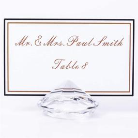 img 4 attached to AiFanS Clear Acrylic Diamond Place Card Holder for Wedding Table, Set of 12 (4cm)